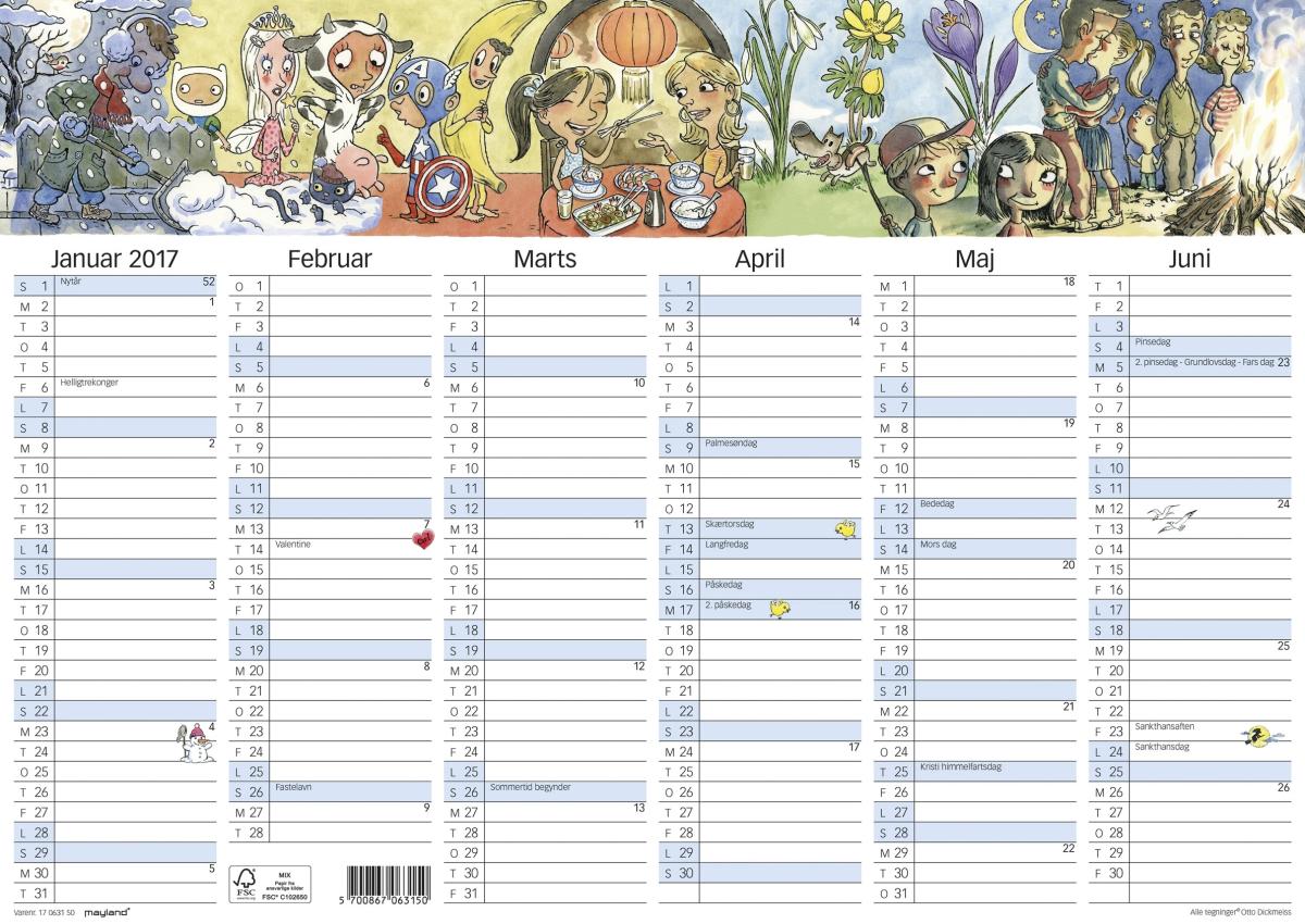Mayland A3 kalender med illu Mayland A3 kalender med illu