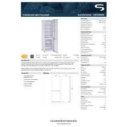 Scandomestic Køleskab/Fryser - CBF269WE