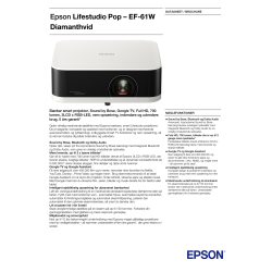 Epson Lifestudio Pop EF-61W projektor, diamanthvid