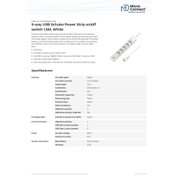 MicroConnect Stikdåse, 5-stik, med USB