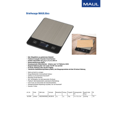 Maul Brevvægt, 5000 g, batteri - MAULibra