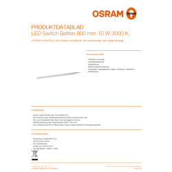 Osram LED Switch Batten, 3000K, 900 mm, 12W