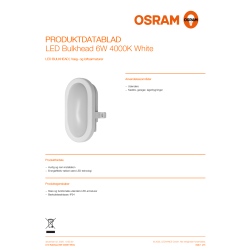 Osram LED-Væglampe, hvid - 6W, 4000K