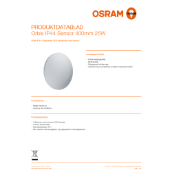 Osram LED-væglampe, hvid, 25W - Orbis IP44