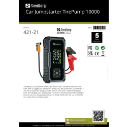 Sandberg Batteristarter til bil - TirePump 10000