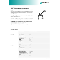 eStuff dobbelt skærmholder, sort - til skrivebord