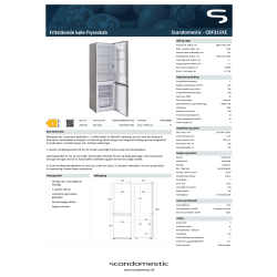 Scandomestic Køleskab/Fryser - CBF315XE, Sølv