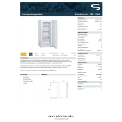 Scandomestic Fritstående Fryseskab - FRF127WE