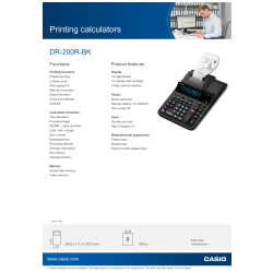 Casio DR 200R strimmelregner, 2 farvet sort/rød