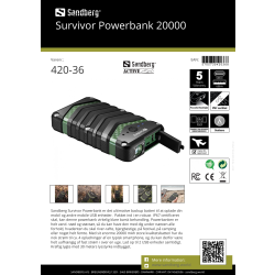 Sandberg Survivor Powerbank - 20000 mAh