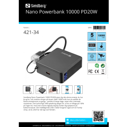 Sandberg Nano Powerbank 10000 mAh - PD20W