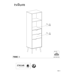 BudgetLine Reol m. 2 skuffer og 1 låge, hvid/eg