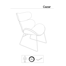 Cazar lænestol, stof grå