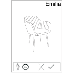 Emilia spisebordsstol, Metal/VIC stof, Flaskegrøn