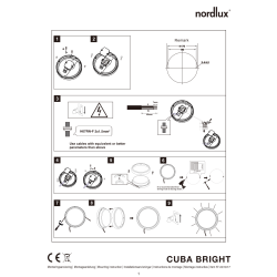 Nordlux Cuba Bright Round væglampe, Sort