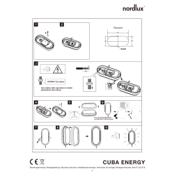 Nordlux Cuba Energy Oval væglampe, Sort