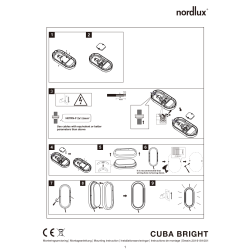 Nordlux Cuba Bright Oval væglampe, Sort