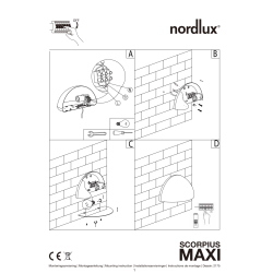 Nordlux Scorpius Maxi væglampe, Galv.