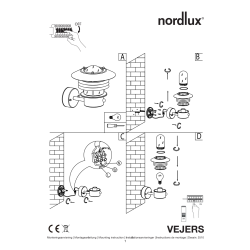 Nordlux Vejers væglampe m. sensor, Sort