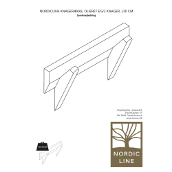 NordicLine Knagerække, olieret eg/2 knager, L30 cm