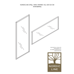 NordicLine Spejl, smal ramme i eg, 50x120 cm