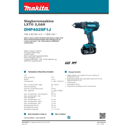 Makita Slagboremaskine LXT 18V, 3,0Ah, MAKPAC