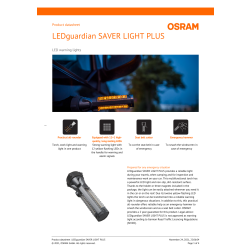 Osram LED-lygte med advarselslampe og nødhammer