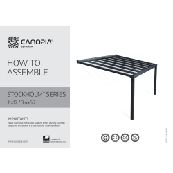 Montagevejledning: Palram Canopia STOCKHOLM terrasseoverdæk. 3,4x5,2m