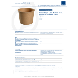 Portionsbæger, pap, brun, 60ml, 50 stk.
