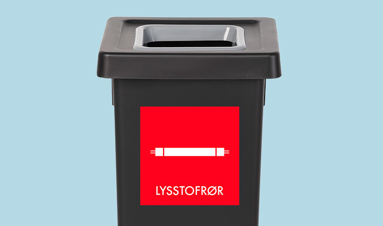 Lysstofrør affaldssortering