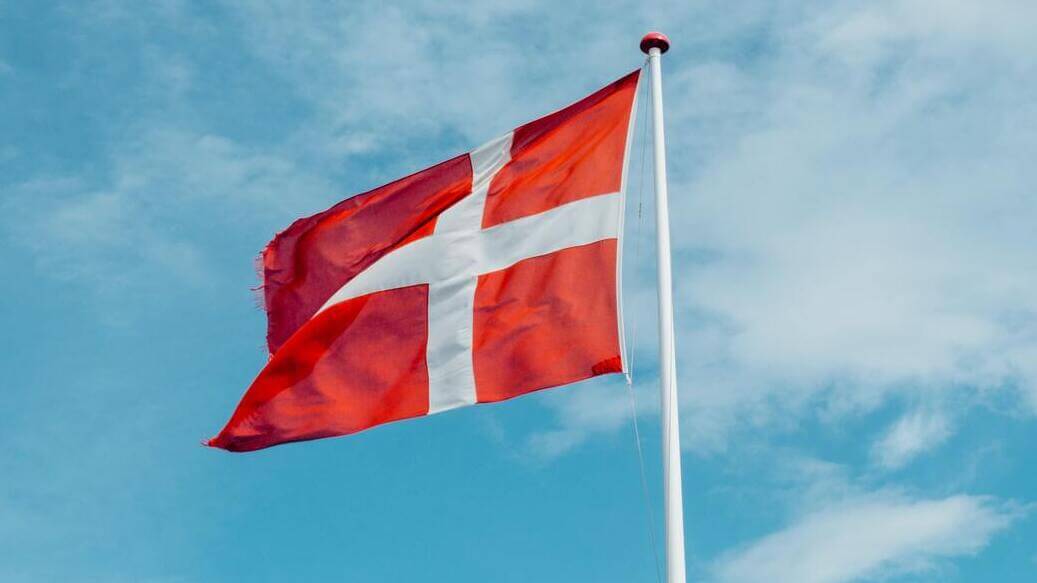 Dansk flag blafrer i vinden
