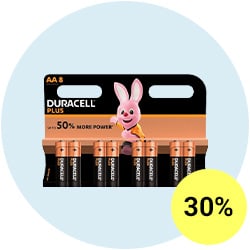 Duracell Plus AA LR6 Batteri, 8 stk