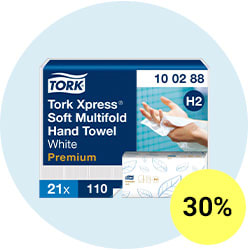 Tork H2 Xpress Premium Håndklædeark 4-fold 21 pk