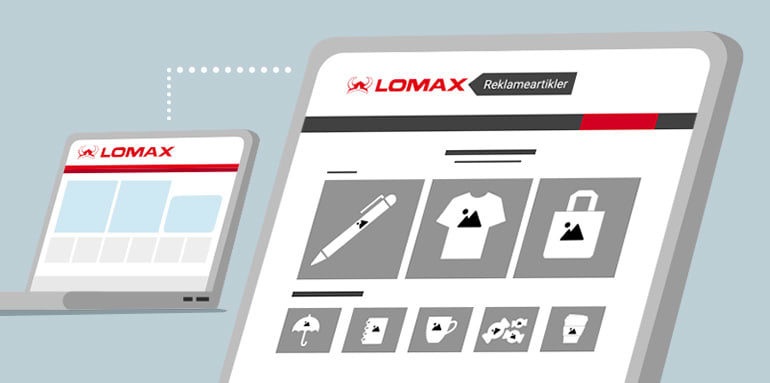 Billede af computerskærm med lomax-reklameartikler.dk