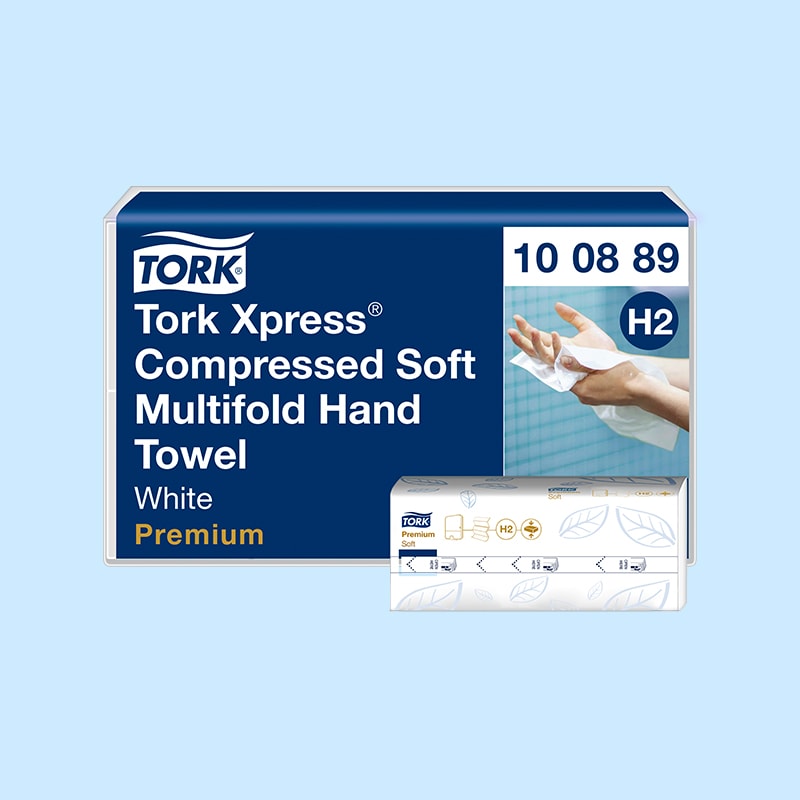 Tork H2 Xpress Compressed Prem. Håndklædeark 12 pk