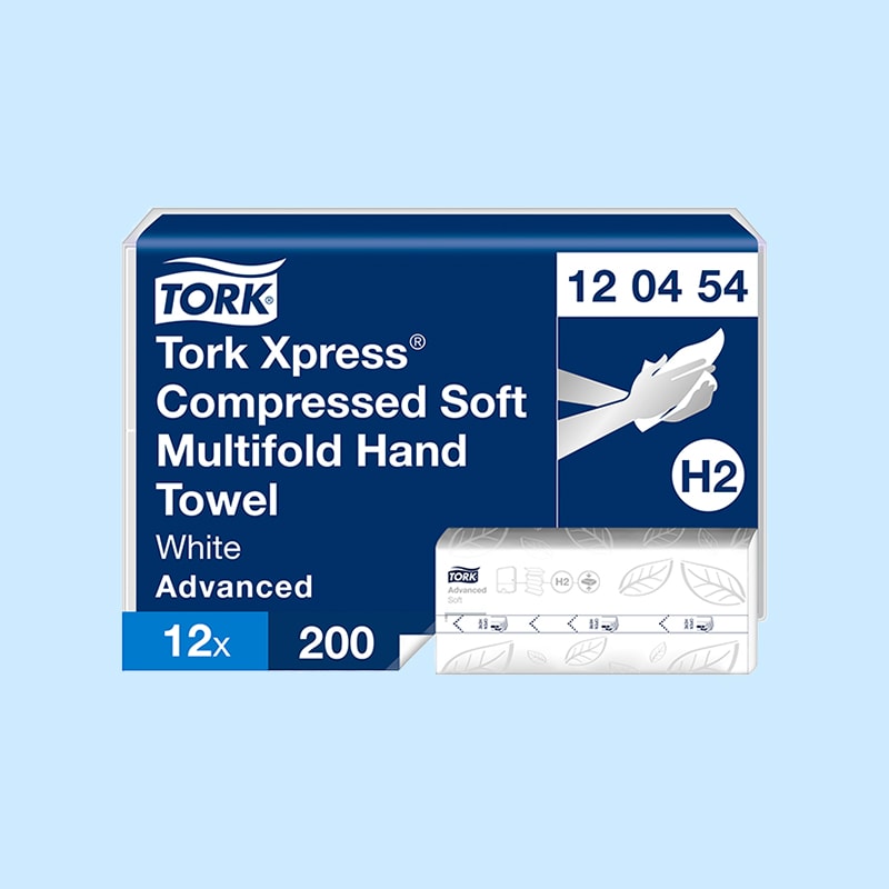 Tork H2 Xpress Compressed Adv. Håndklædeark 12 pk
