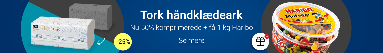 Topbanner med Tork håndklædeark med autogave