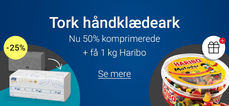 Topbanner med Tork håndklædeark med autogave