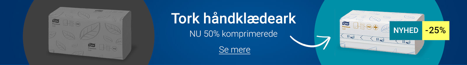 Banner der viser Tork håndklædeark