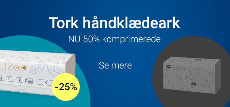 Banner der viser Tork håndklædeark
