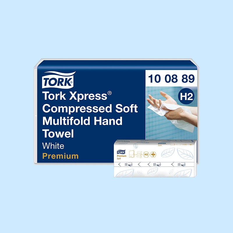 Tork H2 Xpress Compressed Prem. Håndklædeark 12 pk