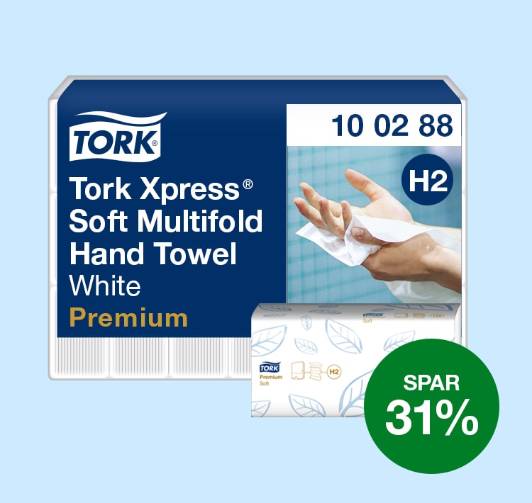 Tork H2 Xpress Premium Håndklædeark 4-fold 21 pk