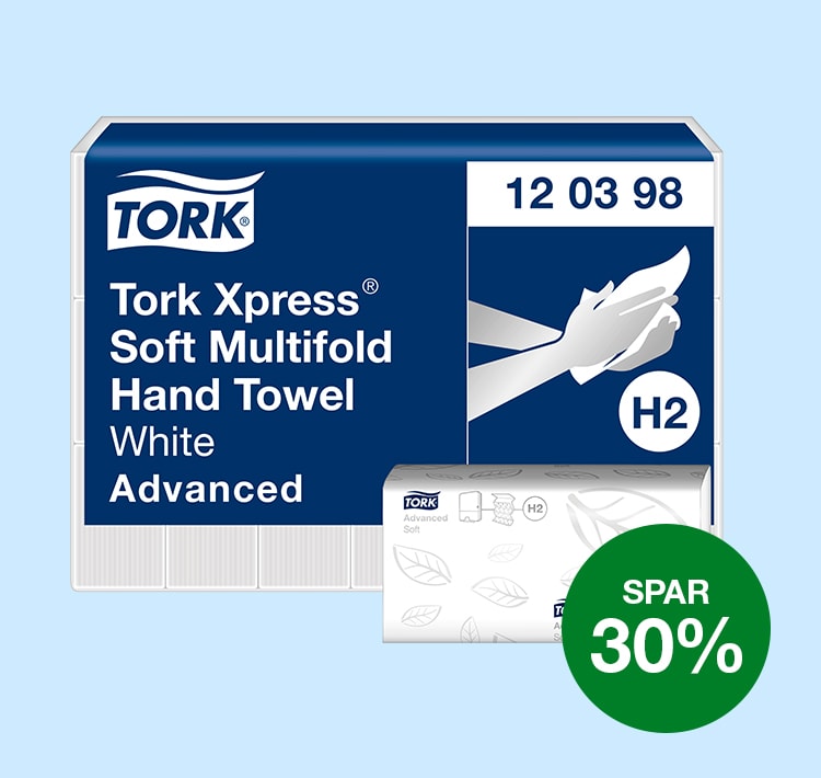 Tork H2 Xpress Advanced Håndklædeark 3-fold, 21 pk