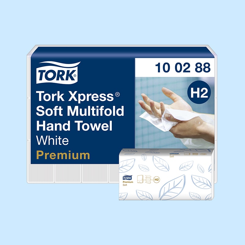 Tork H2 Xpress Premium Håndklædeark 4-fold 21 pk