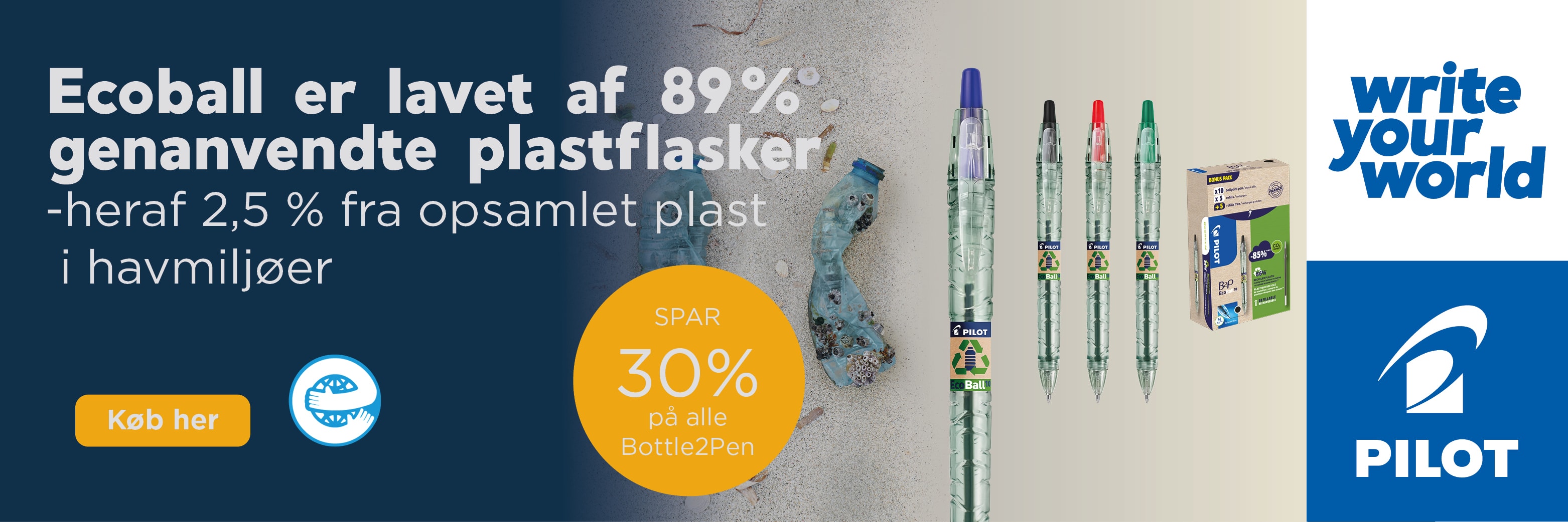 Banner der linker til landing med Pilot varer