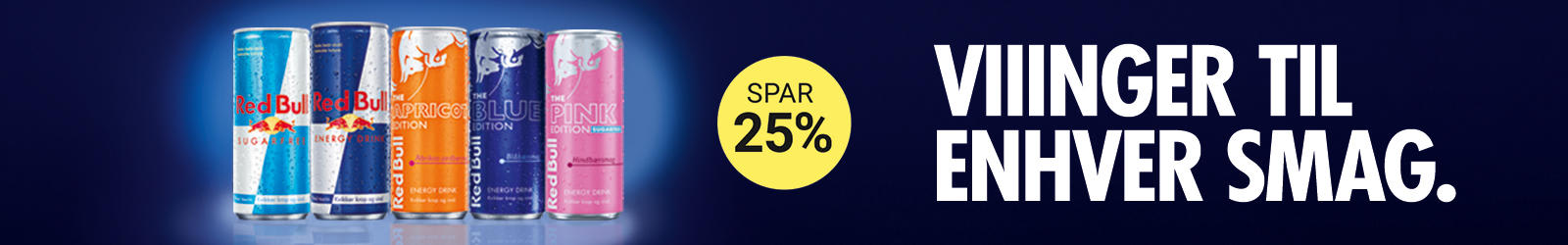 Topbanner til redbull kampagne - spar 25%