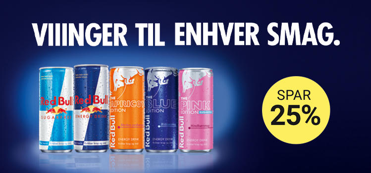 Topbanner til redbull kampagne - spar 25%