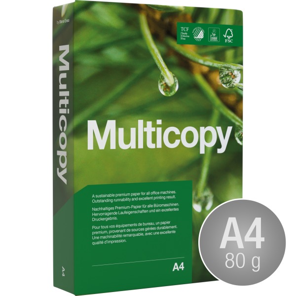 Multicopy Kopipapir A4/80gr. m/4 huller