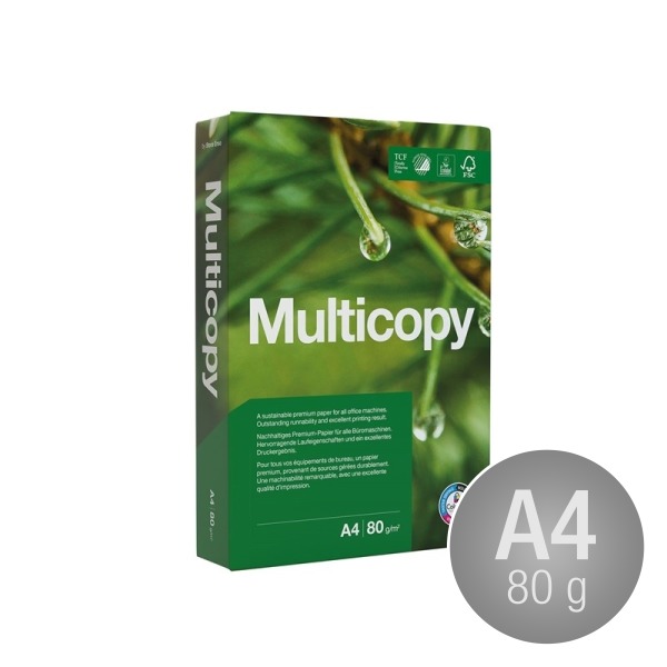 Multicopy Kopipapir A4/80gr. m/4 huller, svenske