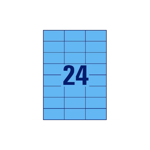Avery 3449 farvede etiketter, 70 x 37mm, blå